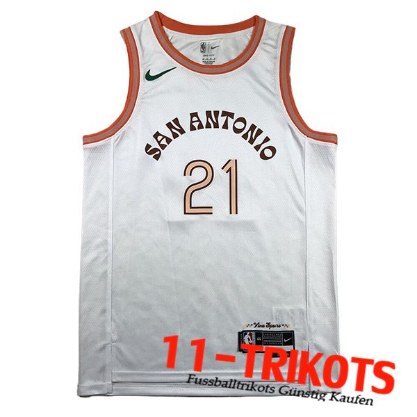 San Antonio Spurs Trikot (DUNCAN #21) 2023/24 Weiß -03