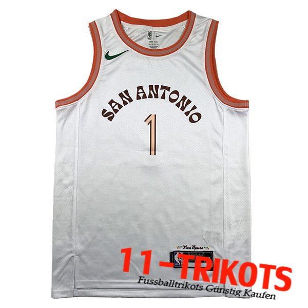San Antonio Spurs Trikot (WEMBANYAMA #1) 2023/24 Weiß -04