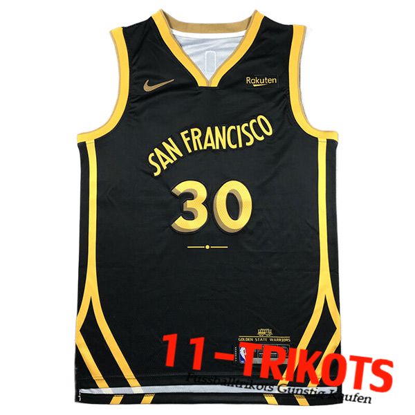 Golden State Warriors Trikot (CURRY #30) 2023/24 Schwarz/Gelb -03