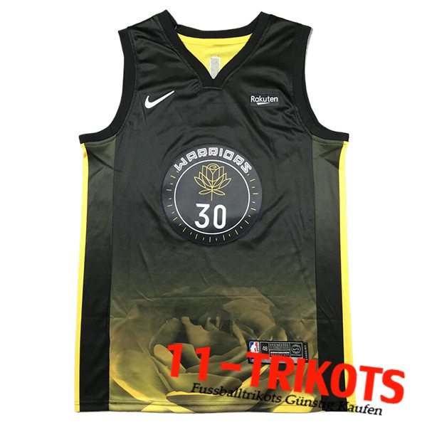 Golden State Warriors Trikot (CURRY #30) 2023/24 Schwarz/Gelb -04