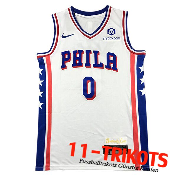 Los Philadelphia 76ers Trikot (MAXEY #0) 2023/24 Weiß/Blau/Rot