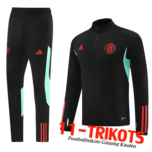 Manchester United Trainingsanzug Schwarz/Blau/Rot 2023/2024