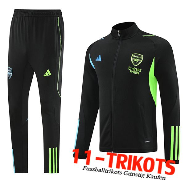 Arsenal Trainingsanzug (Jacke) Schwarz/Grün 2023/2024