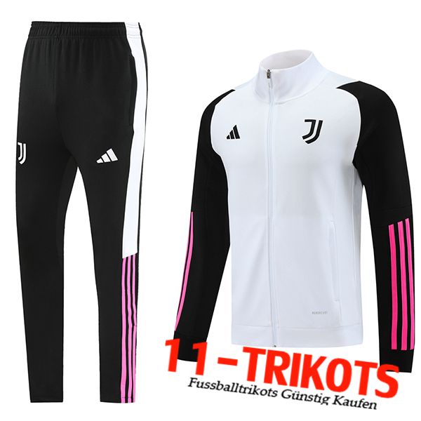 Juventus Trainingsanzug (Jacke) Weiß/Schwarz 2023/2024