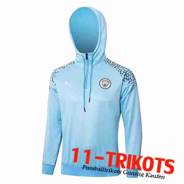 Manchester City Training Sweatshirt Mit Kapuze Blau/Schwarz 2023/2024