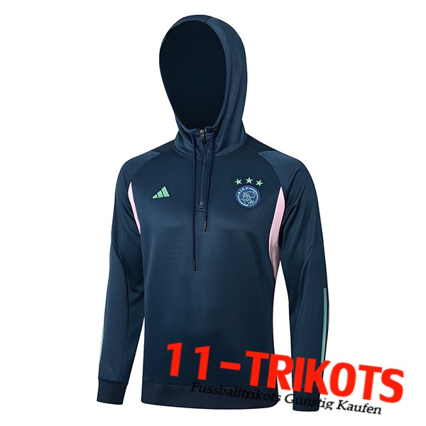Ajax Training Sweatshirt Mit Kapuze Blau/Rosa/Grün 2023/2024