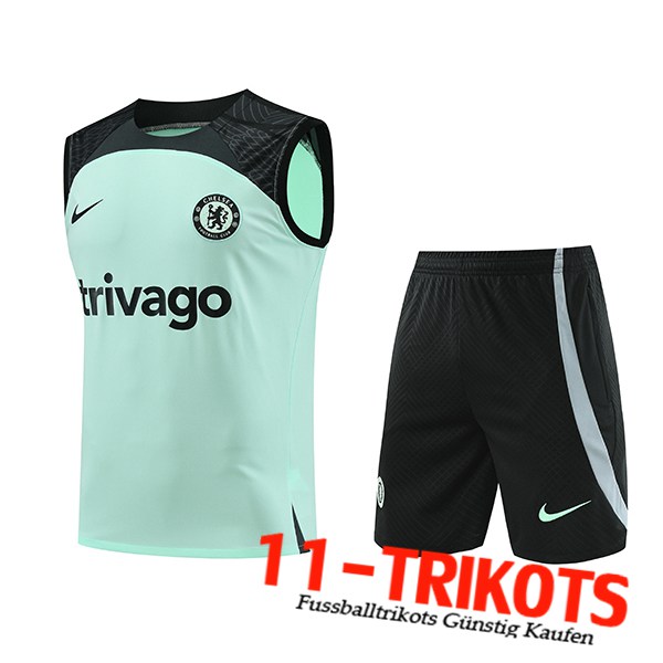 FC Chelsea Trainings-Tanktop + Shorts Grün/Schwarz 2023/2024