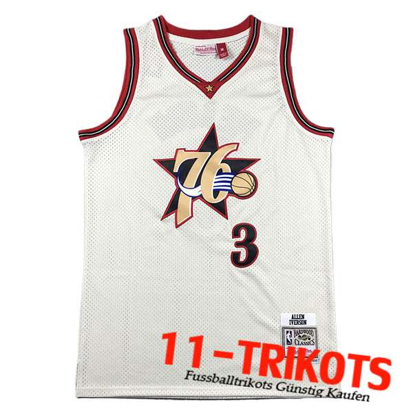 Philadelphia 76ers Trikot (IVERSON #3) 2023/24 Weiß/Schwarz