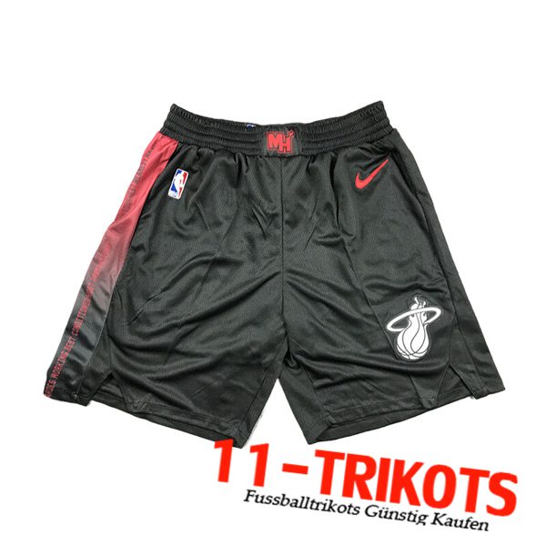 Miami Heat Shorts NBA 2023/24 Schwarz/Rot -04