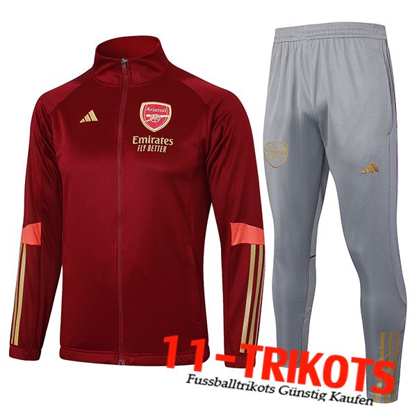 Arsenal Trainingsanzug Trainingsjacke Rot/Grau 2023/2024