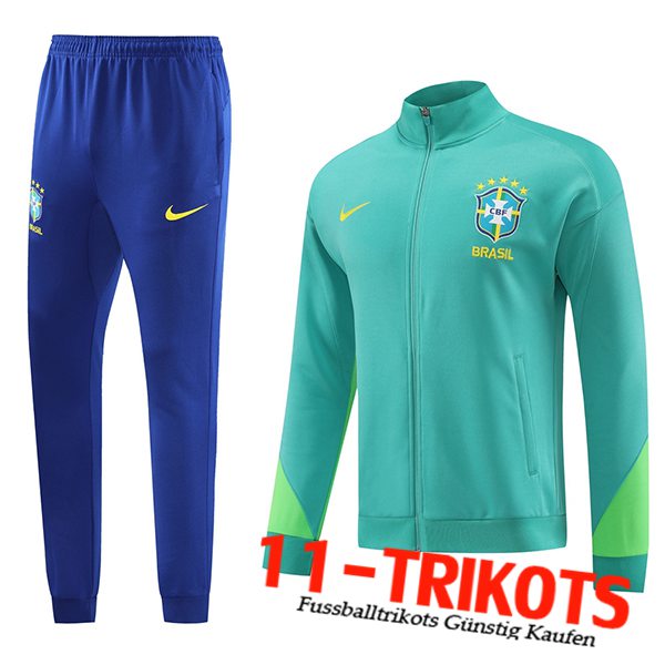 Brasilien Trainingsanzug Trainingsjacke Grün/Blau 2023/2024