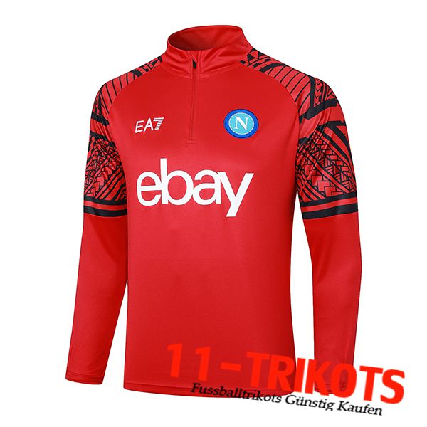 SSC Neapel Training Sweatshirt Rot/Schwarz 2023/2024