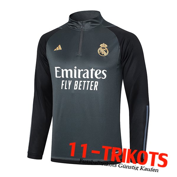 Real Madrid Training Sweatshirt Grau/Schwarz 2023/2024