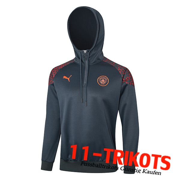 Manchester City Training Sweatshirt Mit Kapuze Grau/Rot 2023/2024