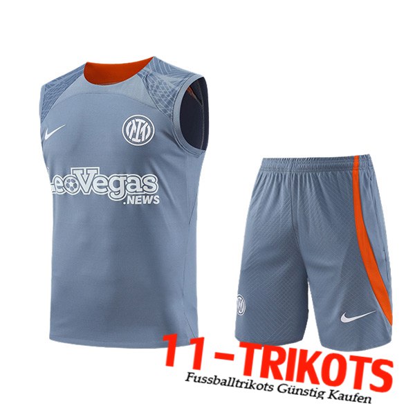 Inter Milan Trainings-Tanktop + Shorts Grau/Orange 2023/2024