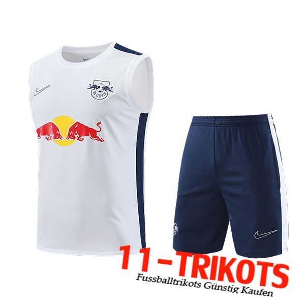 RB Leipzig Trainings-Tanktop + Shorts Weiß/Blau 2023/2024