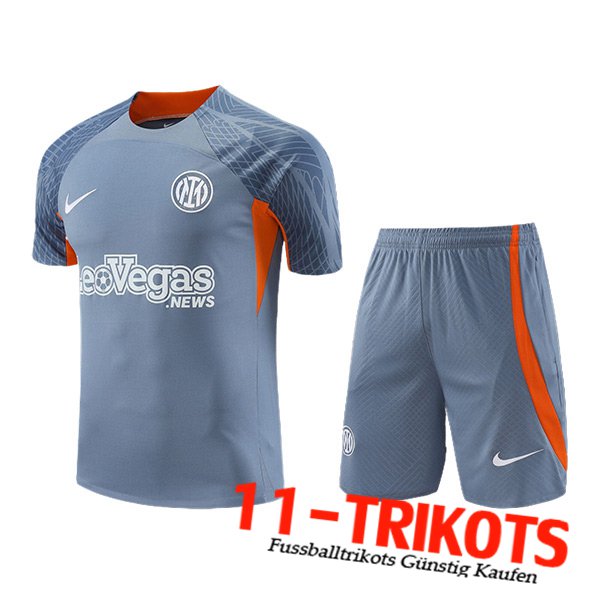 Inter Milan Trainingstrikot + Shorts Grau/Orange 2023/2024