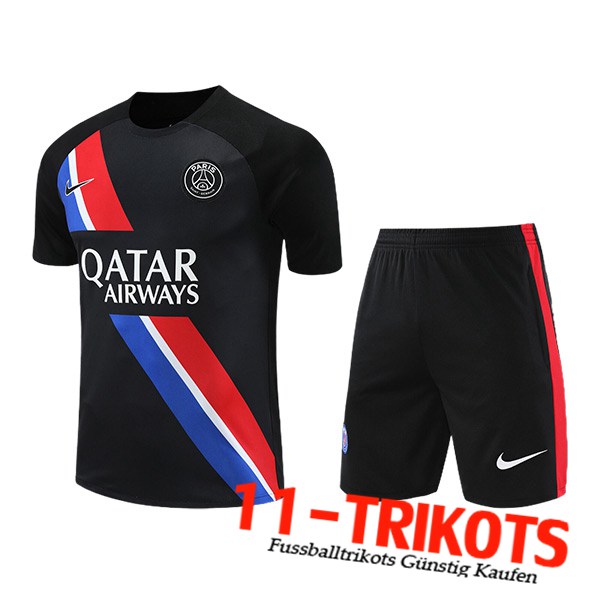 PSG Trainingstrikot + Shorts Schwarz/Rot/Blau 2023/2024