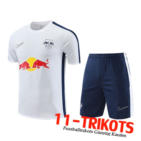 RB Leipzig Trainingstrikot + Shorts Weiß/Blau 2023/2024