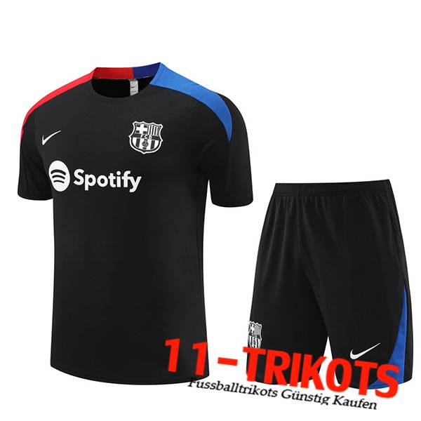 FC Barcelona Trainingstrikot + Shorts Schwarz/Rot/Blau 2023/2024