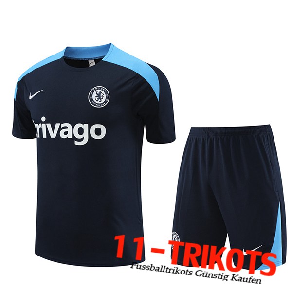 FC Chelsea Trainingstrikot + Shorts Schwarz/Blau 2023/2024