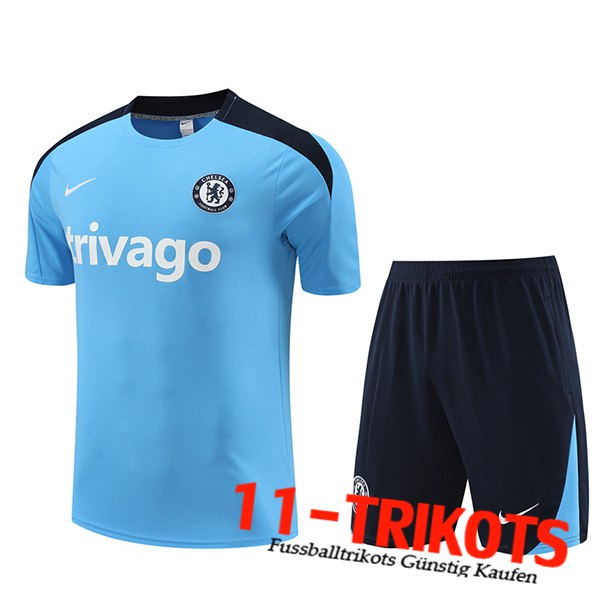 FC Chelsea Trainingstrikot + Shorts Blau/Schwarz 2023/2024