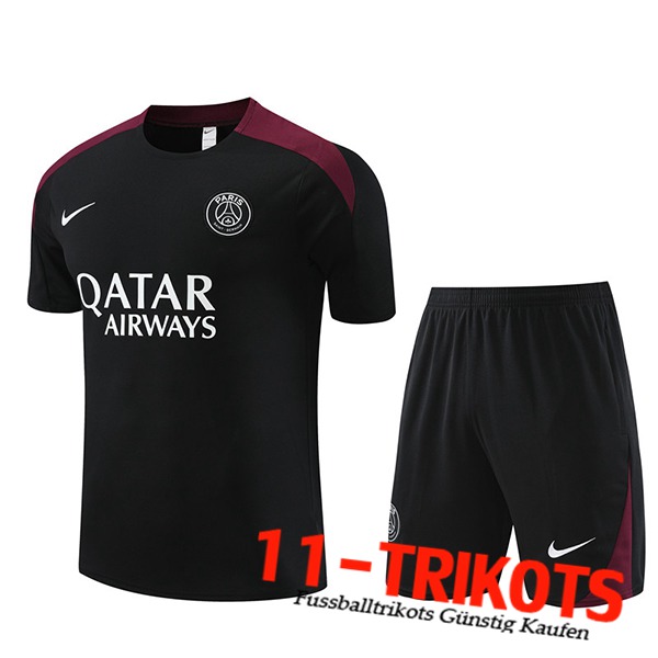 PSG Trainingstrikot + Shorts Schwarz 2023/2024 -05