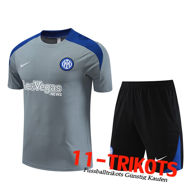 Inter Milan Trainingstrikot + Shorts Grau/Blau/Schwarz 2023/2024