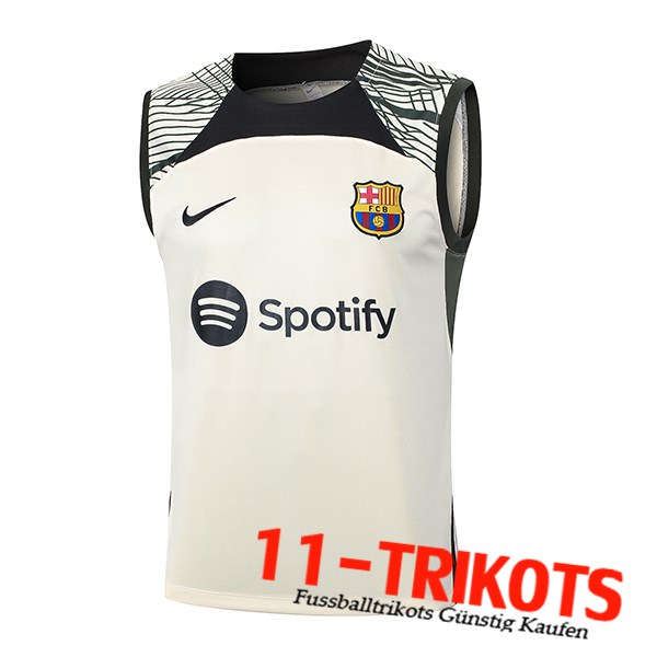 FC Barcelona Trainings-Tanktop Beige/Schwarz 2023/2024