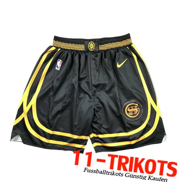 Golden State Warriors 2023 Shorts NBA /24 Schwarz/Gelb -02