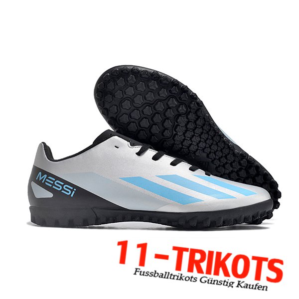 Adidas Fussballschuhe X GHOSTED.4 TF Grau/Blau/Schwarz