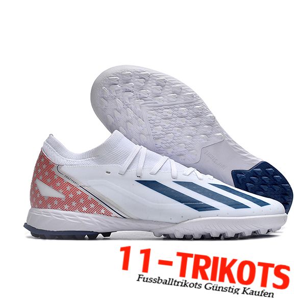 Adidas Fussballschuhe X CRAZYFAST.3 TF BOOTS Weiß/Blau/Rot