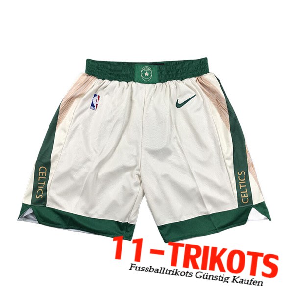 Boston Celtics Shorts NBA 2023/24 Beige/Grün