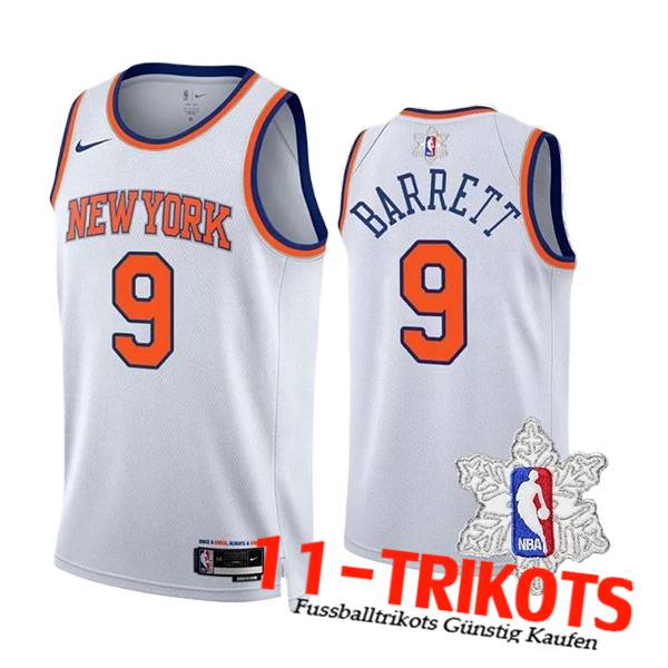 New York Knicks Trikot (BARRETT #9) 2023/24 Weiß/Orange