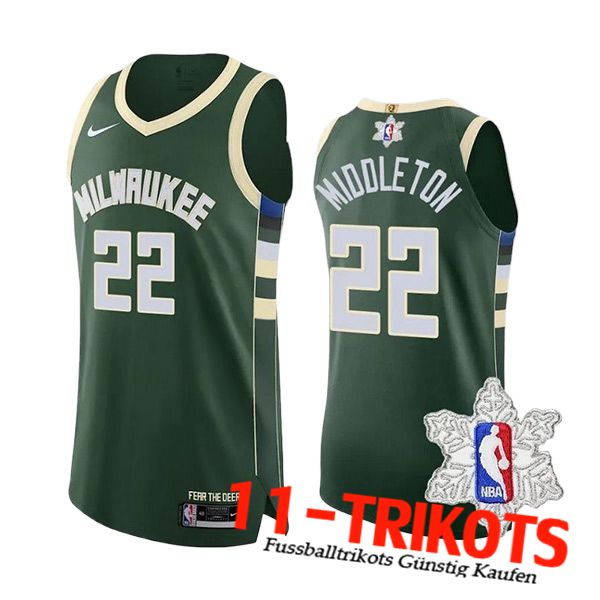 Milwaukee Bucks Trikot (MIDDLETON #22) 2023/24 Grün/Weiß