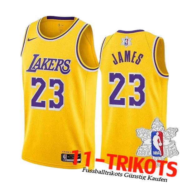 Los Angeles Lakers Trikot (JAMES #23) 2023/24 Gelb/lila -02