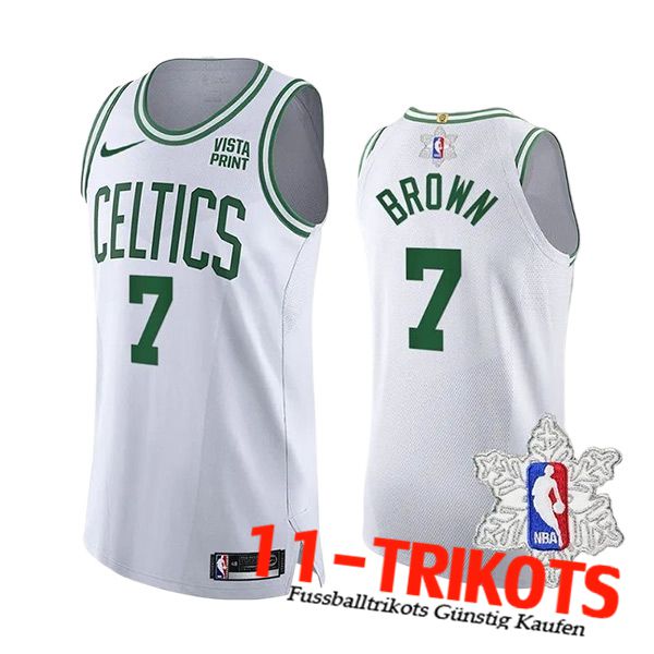 Boston Celtics Trikot (BROWN #7) 2023/24 Weiß/Grün -02