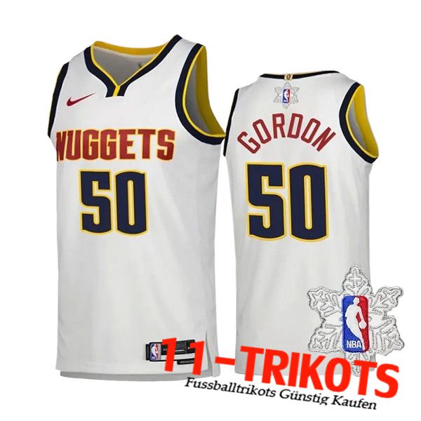 Denver Nuggets Trikot (GORDON #50) 2023/24 Weiß/Schwarz/Gelb