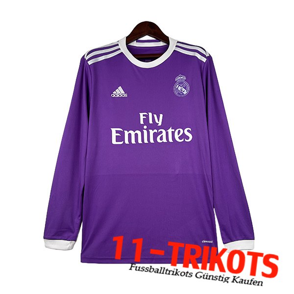 Real Madrid Retro Auswärtstrikot Langarms 2016/2017