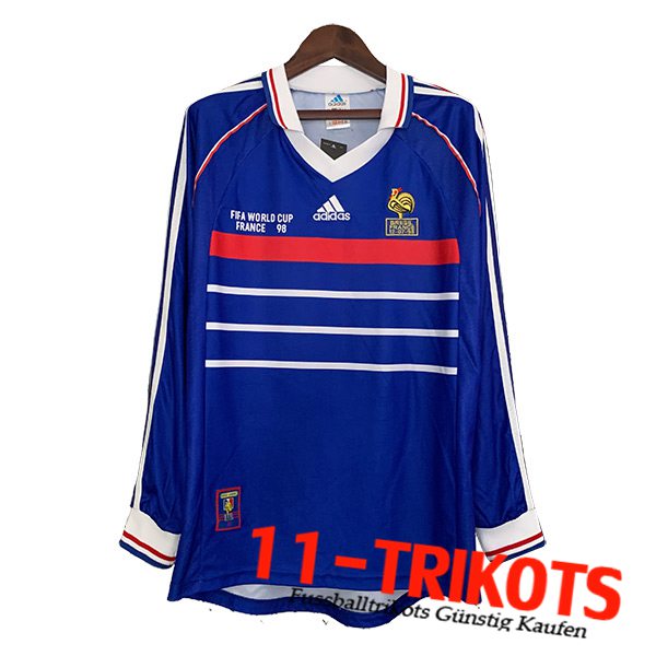 Frankreich Retro Heimtrikot Langarms 1998