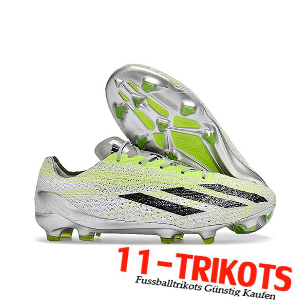 Adidas Fussballschuhe CRAZYFAST STRUNG+ FG BOOTS Grau/Weiß/Grün