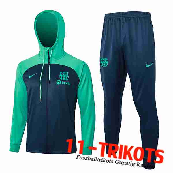 FC Barcelona Trainingsjacke Windbreaker Blau/Grün 2023/2024