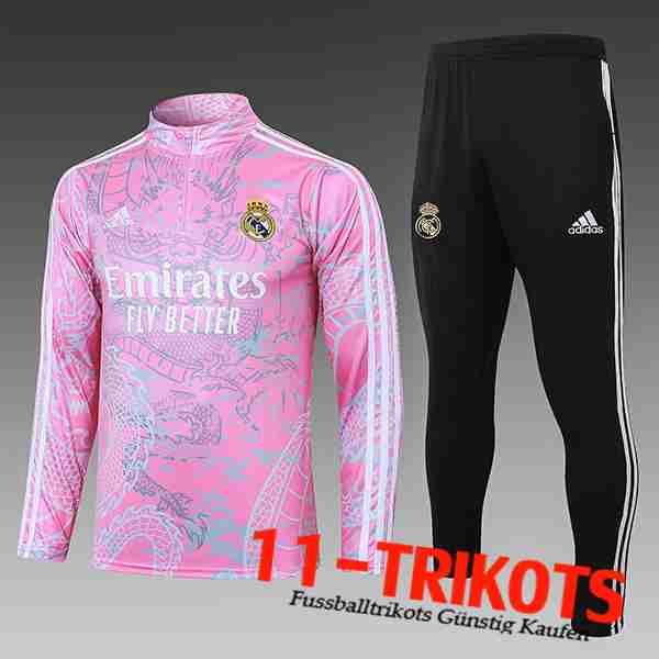 Real Madrid Trainingsanzug Kinder Rosa/Grau/Schwarz 2023/2024