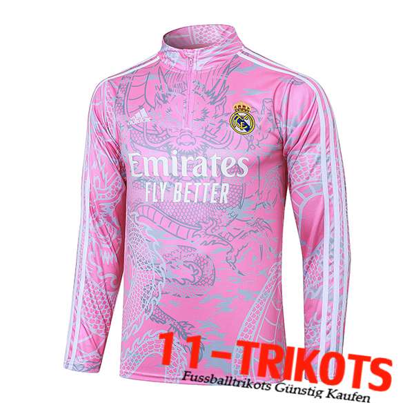 Real Madrid Training Sweatshirt Rosa/Grau 2023/2024