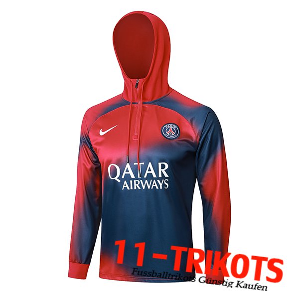 PSG Training Sweatshirt Mit Kapuze Rot/Blau 2023/2024