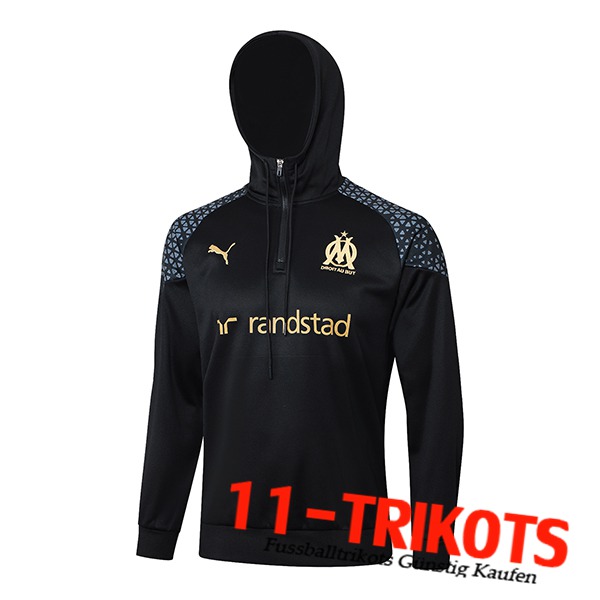 Marseille Training Sweatshirt Mit Kapuze Schwarz/Grau 2023/2024