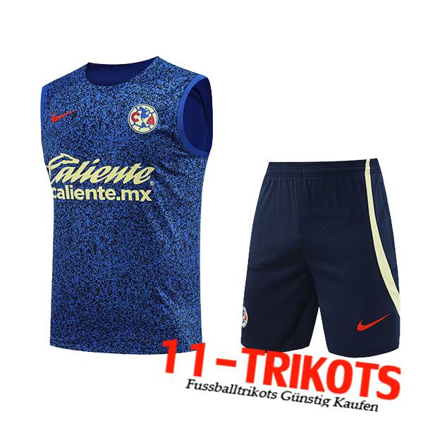 Club America Trainings-Tanktop + Shorts Blau/Schwarz/Grün 2024/2025