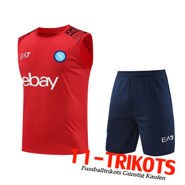 SSC Neapel Trainings-Tanktop + Shorts Rot/Blau 2024/2025