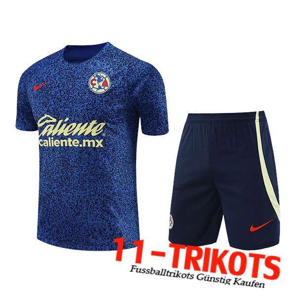 Club America Trainingstrikot + Shorts Blau/Schwarz/Grün 2024/2025