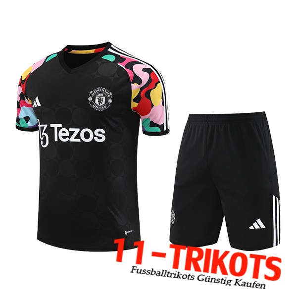 Manchester United Trainingstrikot + Shorts Schwarz 2024/2025 -05